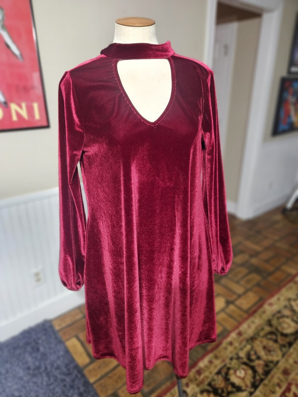 Christian Caliendo Red Velvet Dress Medium